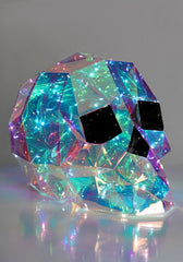 12-Inch Geometric Iridescent Skull Decoration