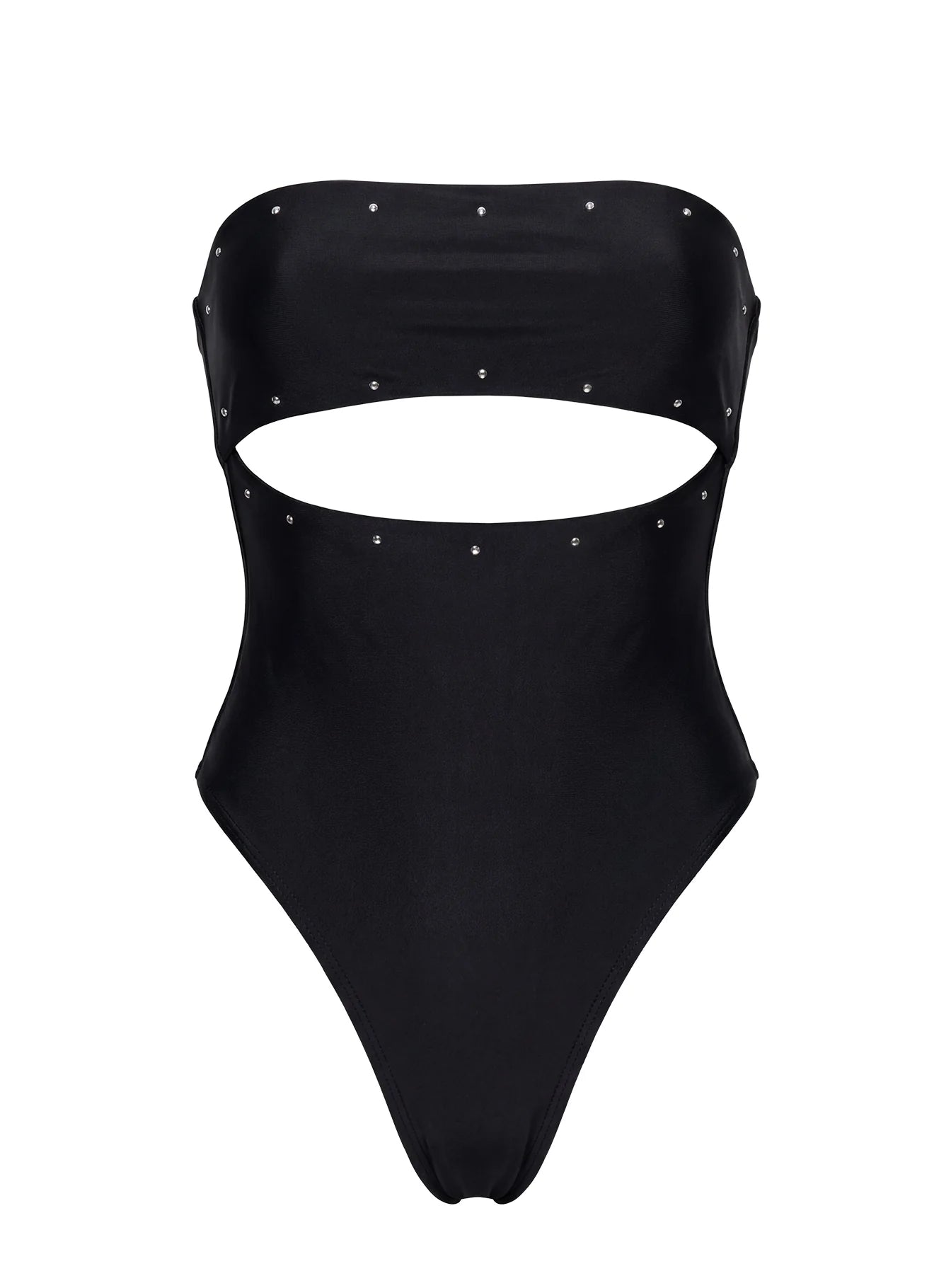 Imika Keyhole Stud One Piece Bikini Black