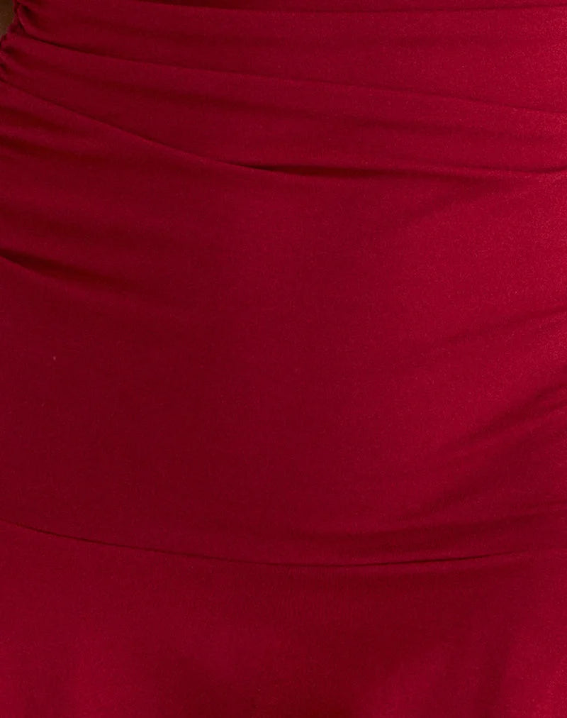 Lanai Mini Dress in Rayon Jersey Adrenaline Red