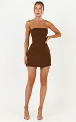 A Line Strapless Dress in Chocolate